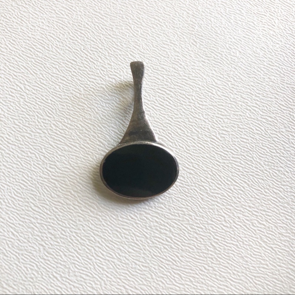 Onyx Sterling Silver Pendant Signed ATI 925